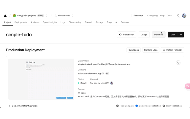 Add a custom domain in Vercel