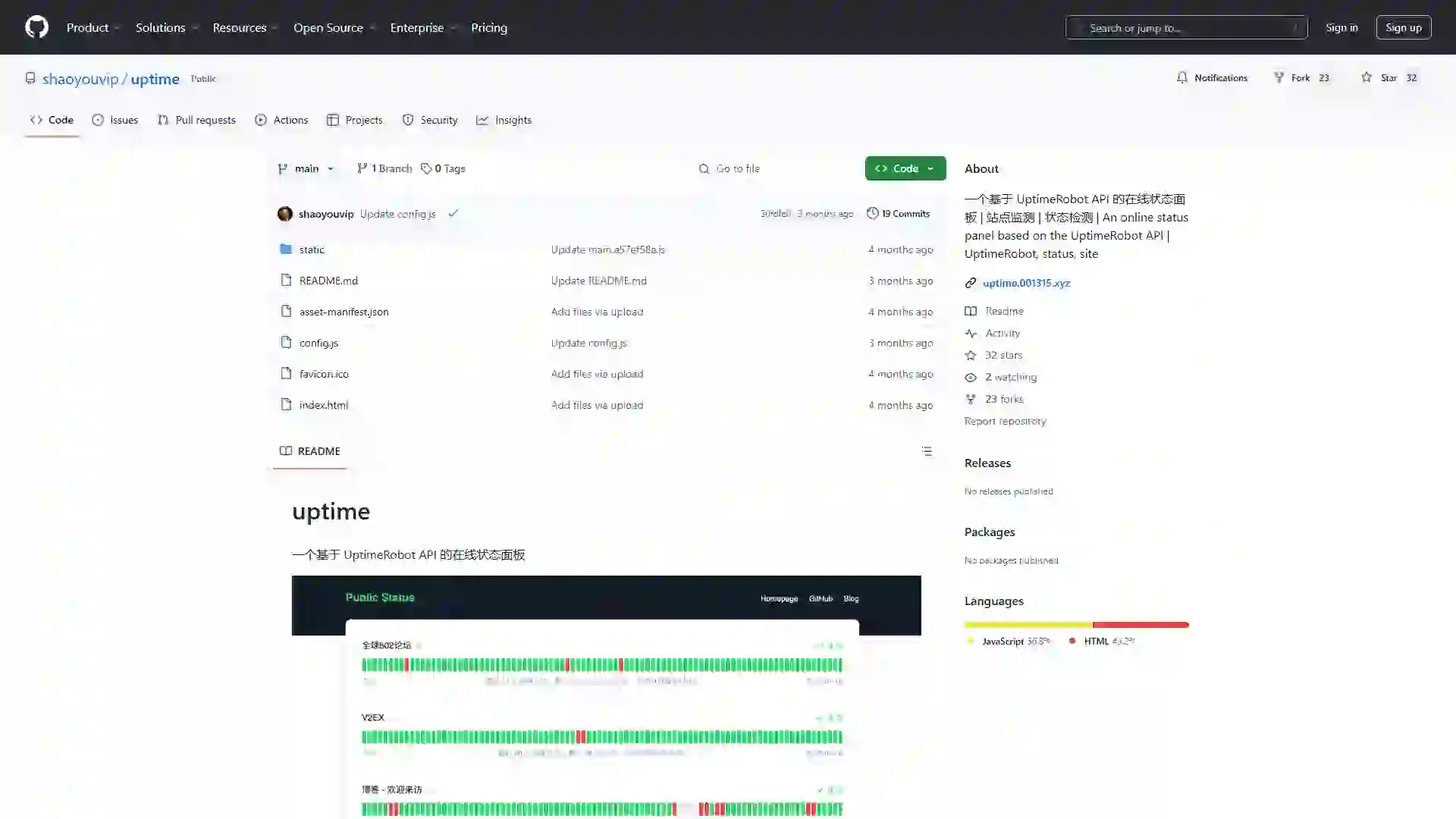 Deploying UptimeRobot API Status Dashboard Using Cloudflare Pages: Project