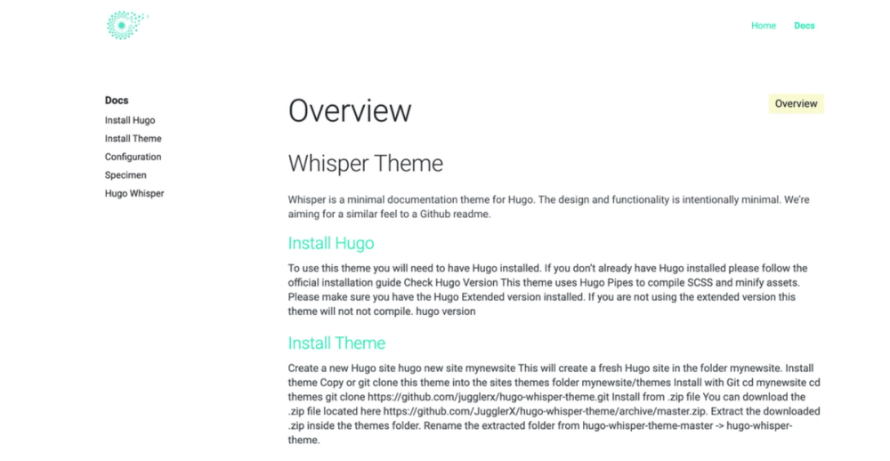 Hugo Whisper Theme