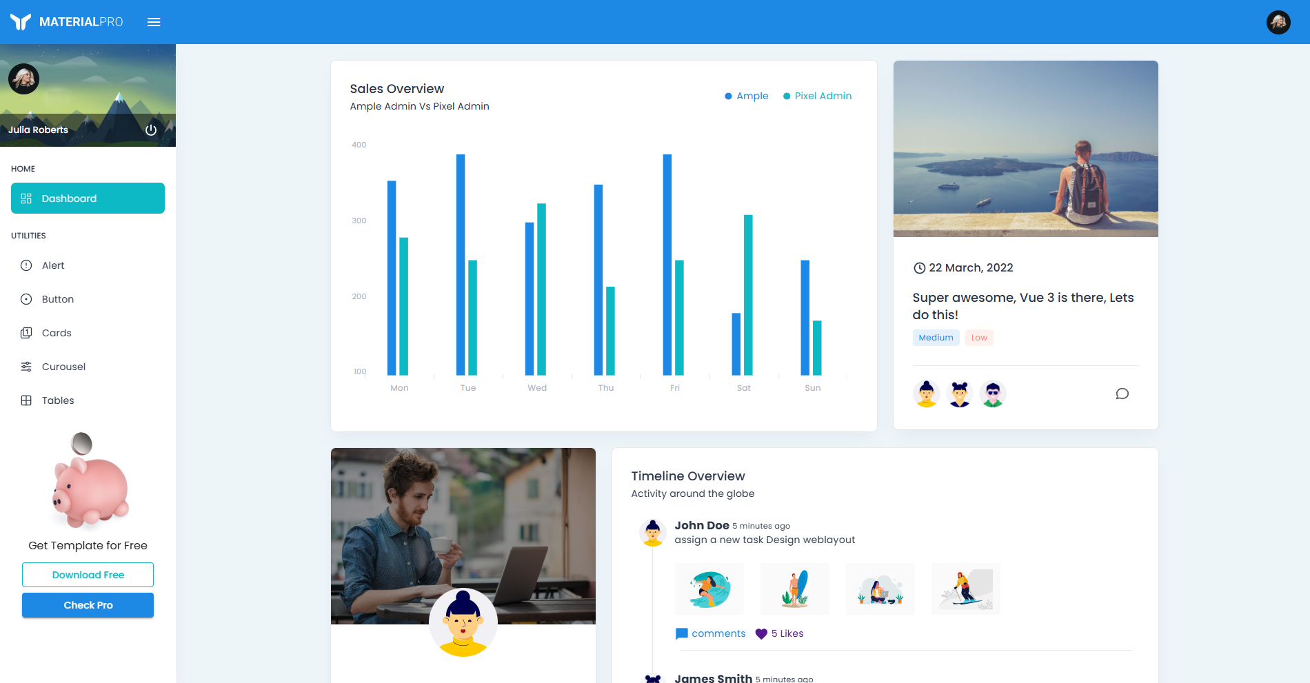 MaterialPro Free NuxtJs Admin