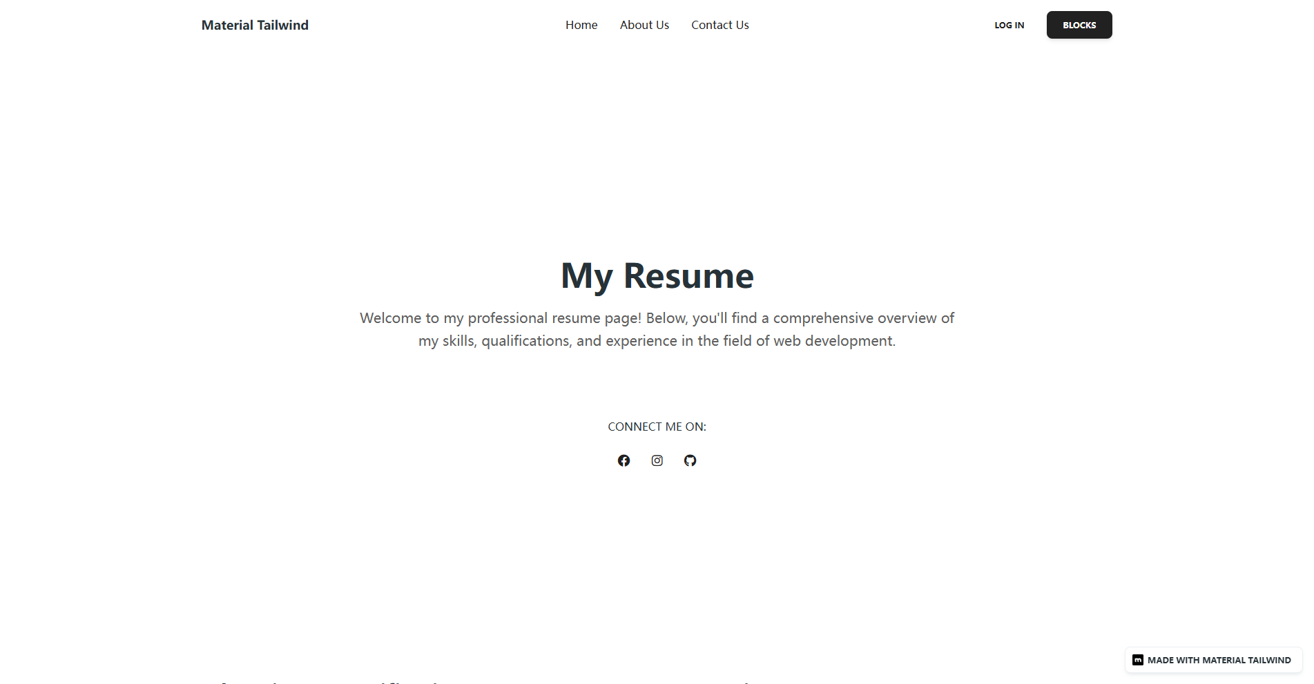 NextJS Tailwind Resume Page