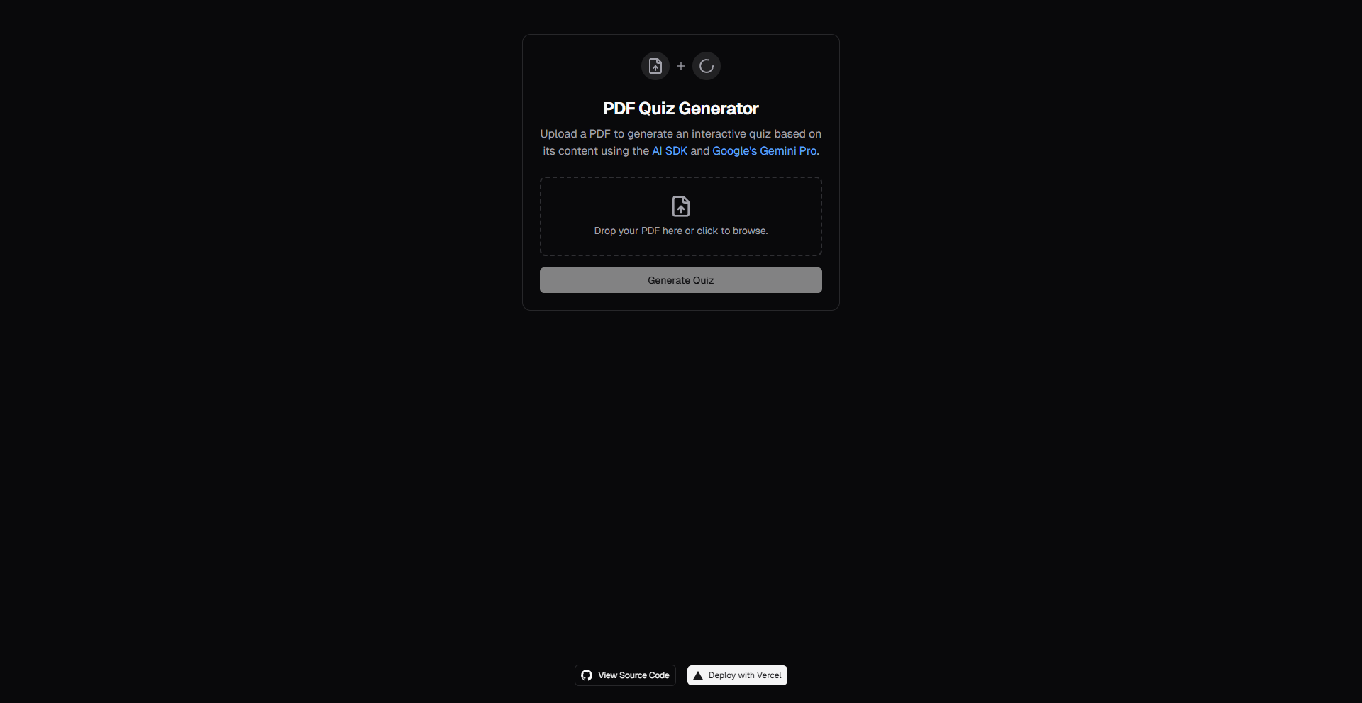 PDF to Quiz Generator