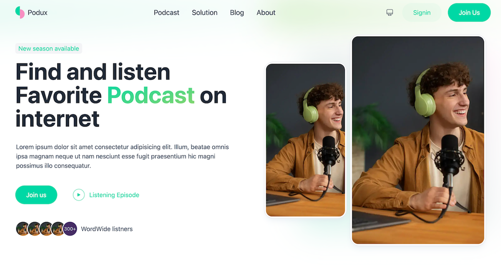 podcas-landing-page
