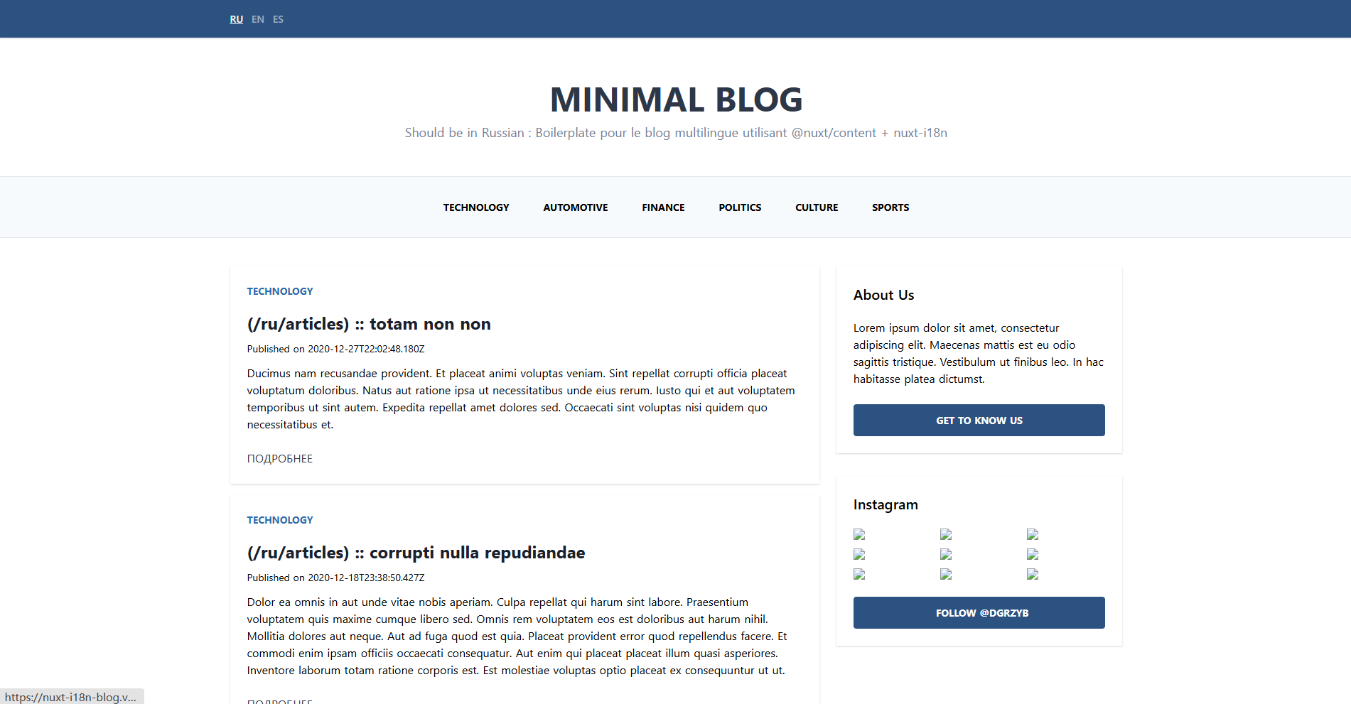 Svirmi Nuxt I18N Blog V3